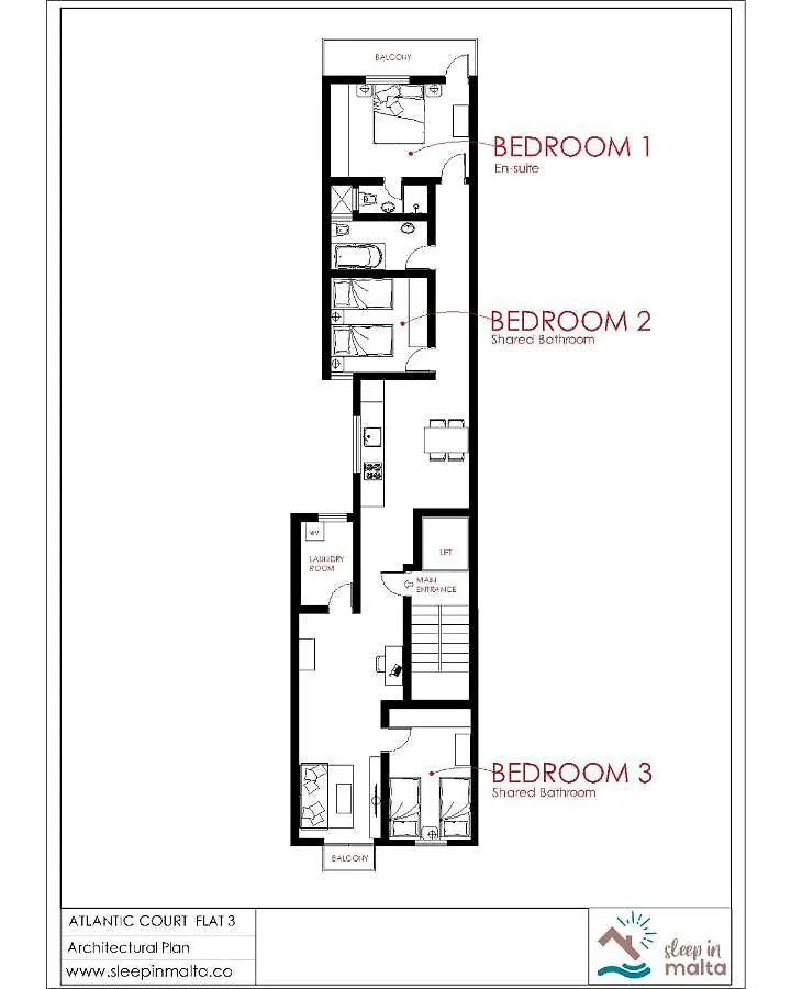 Homestay F3 Room 1, Private Double Room With Private Bathroom And Balcony Msida